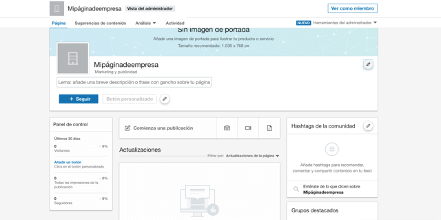 Pantalla LinkedIn